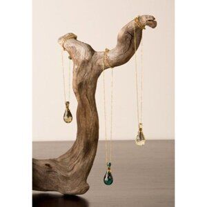 Crystal Pendant Perfume Necklaces - Black Smoke, Dove Gray, and Aquamarine